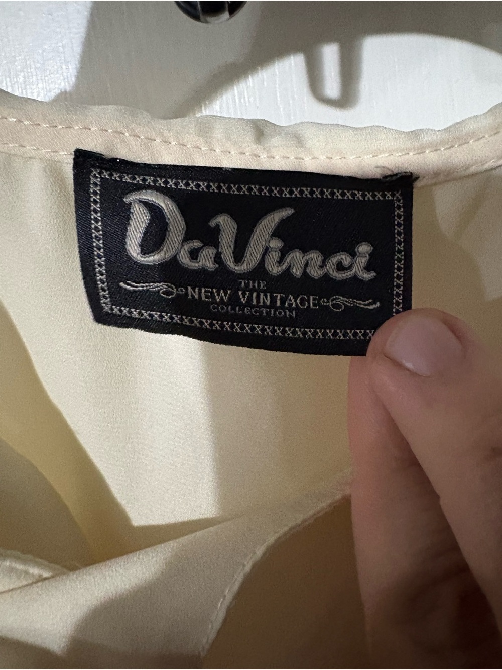 DaVinci Cream Ruffle-Trim Blouse - Picture 2 of 3
